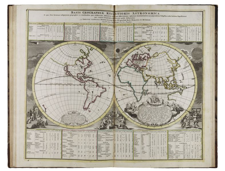 Karte 15 »Basis Geographiae Recentioris Astronomica«, In: Johann Gabriel Doppelmayr: Atlas Novus Coelestis, Nürnberg, Homannische Erben, 1742 © Klassik Stiftung Weimar