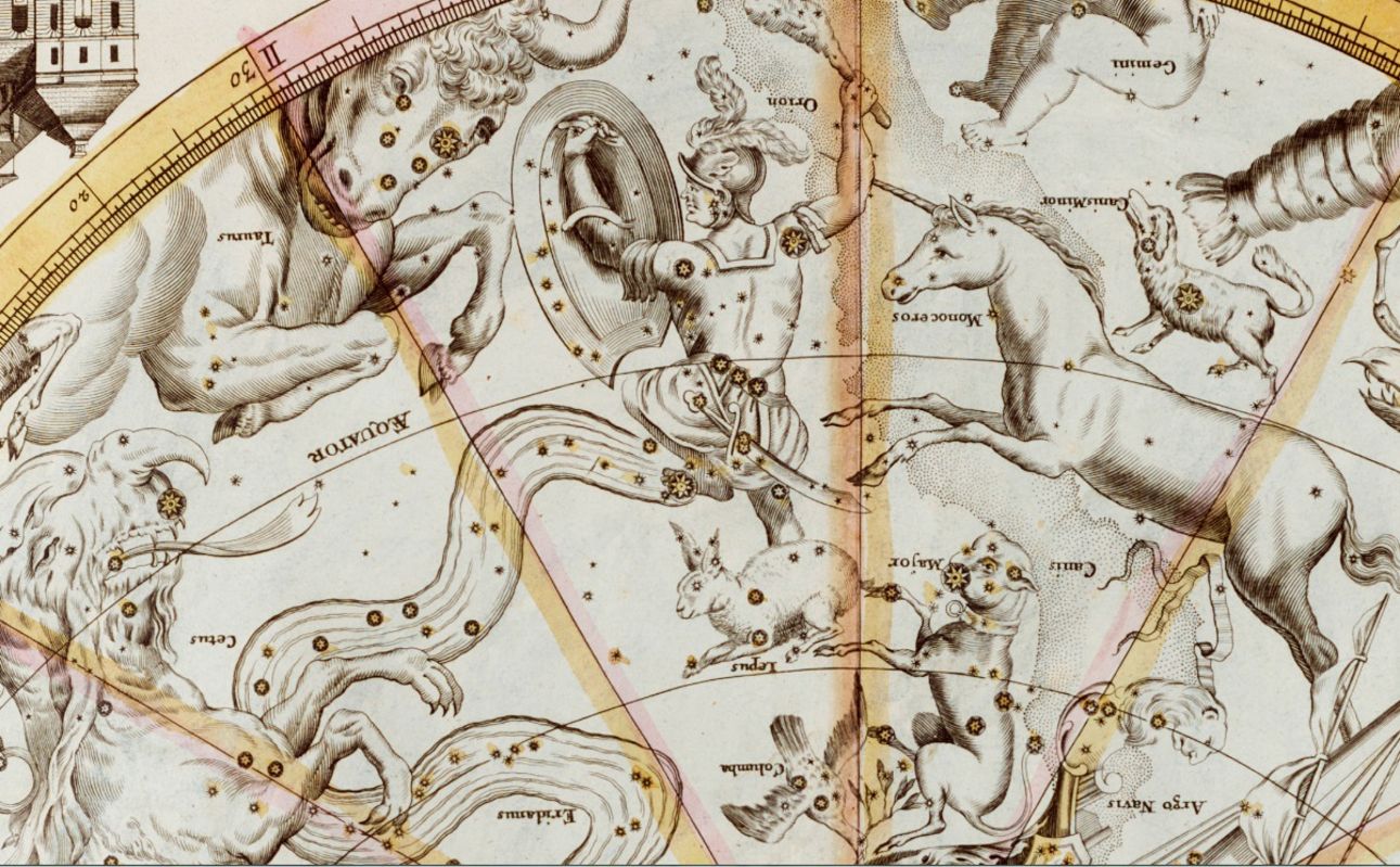 Ausschnitt aus Karte 19 »Hemisphaerium Coeli Australe«, In: Johann Gabriel Doppelmayr: Atlas Novus Coelestis, Nürnberg, Homannische Erben, 1742 © Klassik Stiftung Weimar