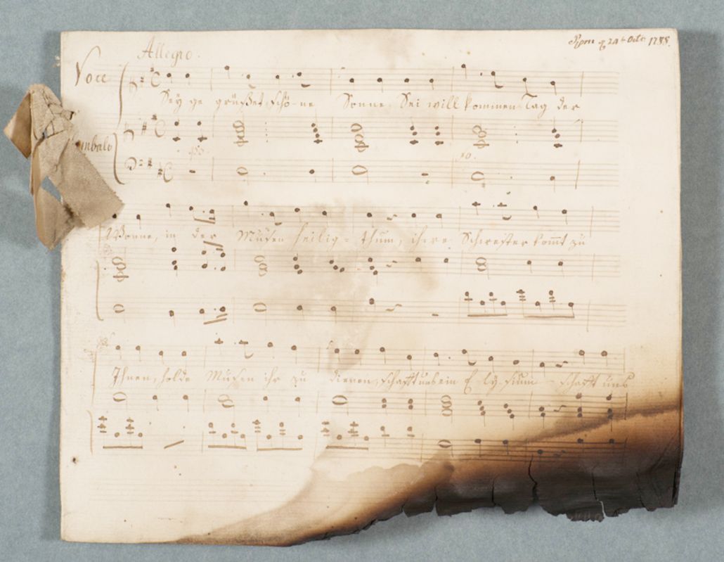 Johann Friedrich Hugo von Dalberg (1760–1812), Johann Gottfried Herder (1744–1803), Partitur des Liedes »Sei gegrüßet schöne Sonne« (1788), Abschrift von unbekannt, Herzogin Anna Amalia Bibliothek