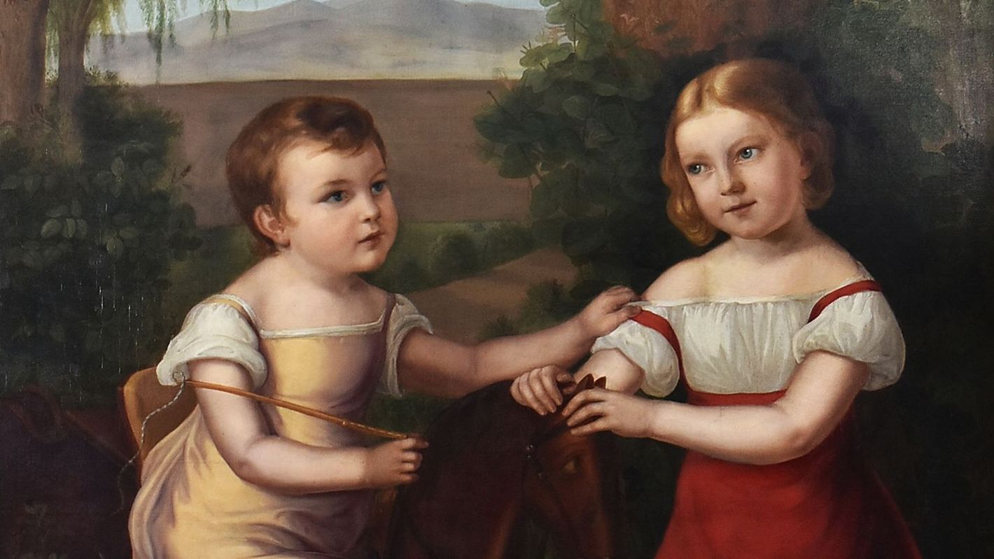 Louise Seidler: Die Wolzogenschen Kinder, 1827, Malerei auf Gewebe